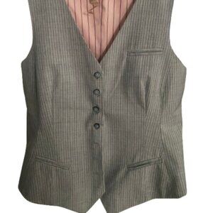 Bailey / 44 Grey Pink Vest Button Front Pinstripe Size 8 NWOT